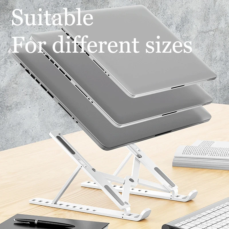 Cooling Stand Tablet - ขาตั้งแล็ปท็อปแบบพับได้ แท่นวางโน้ตบุ๊กแบบปรับระดับได้ พกพาสะดวก ฐานรองรับแล็ปท็อป อุปกรณ์เสริมแท็บเล็ต