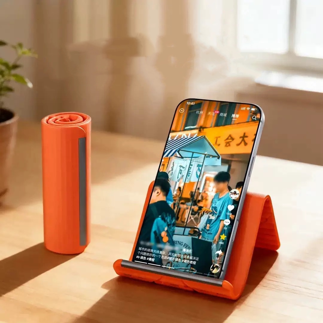 Tablet Accessories - ขาตั้งโทรศัพท์แบบพกพาซิลิโคนสำหรับวางบนโต๊ะ แท็บเล็ต แล็ปท็อป ดีไซน์สร้างสรรค์ ยืดหยุ่น พับได้